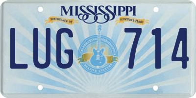 MS license plate LUG714