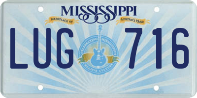 MS license plate LUG716