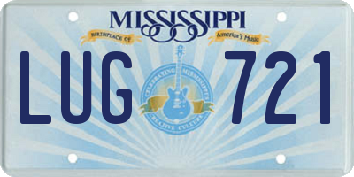 MS license plate LUG721