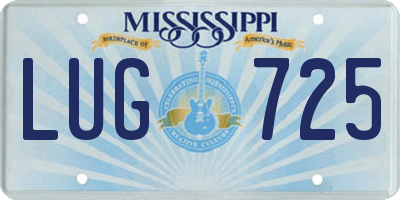 MS license plate LUG725