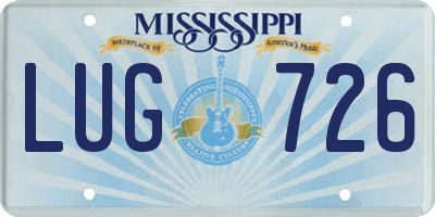 MS license plate LUG726