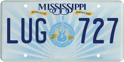 MS license plate LUG727
