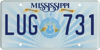 MS license plate LUG731