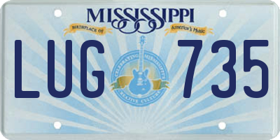 MS license plate LUG735