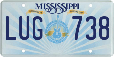 MS license plate LUG738