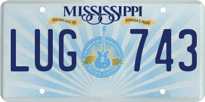 MS license plate LUG743