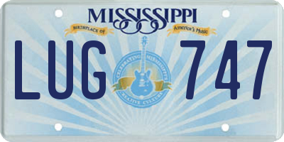 MS license plate LUG747