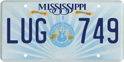 MS license plate LUG749