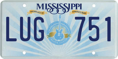 MS license plate LUG751