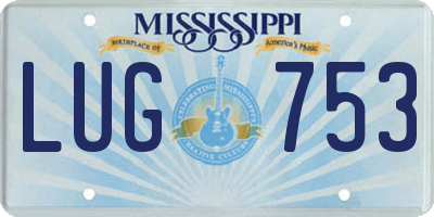 MS license plate LUG753