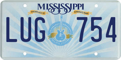 MS license plate LUG754