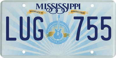 MS license plate LUG755