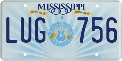 MS license plate LUG756