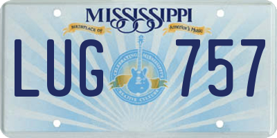 MS license plate LUG757