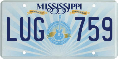 MS license plate LUG759