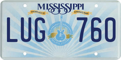 MS license plate LUG760
