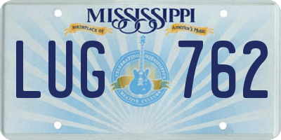 MS license plate LUG762
