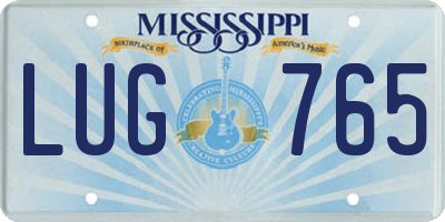 MS license plate LUG765