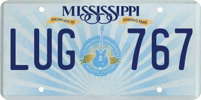 MS license plate LUG767