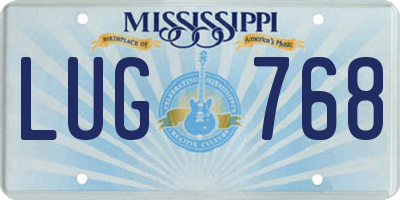 MS license plate LUG768