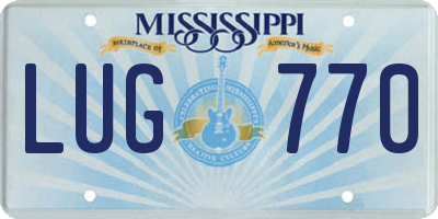 MS license plate LUG770