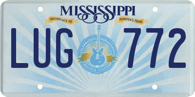 MS license plate LUG772