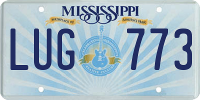 MS license plate LUG773