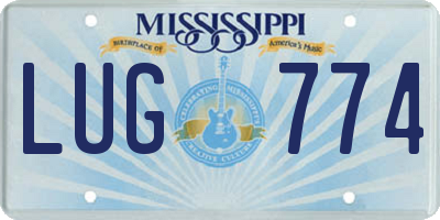 MS license plate LUG774