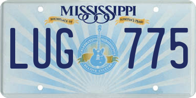 MS license plate LUG775