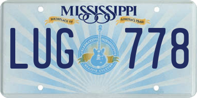 MS license plate LUG778
