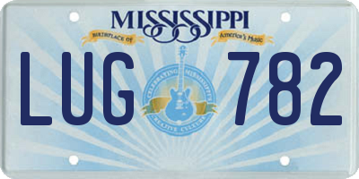 MS license plate LUG782