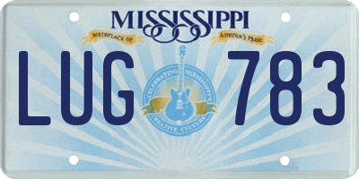 MS license plate LUG783