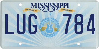 MS license plate LUG784