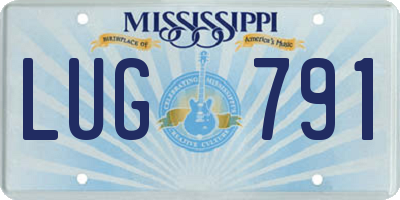 MS license plate LUG791