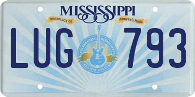 MS license plate LUG793