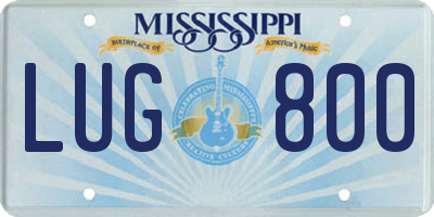 MS license plate LUG800