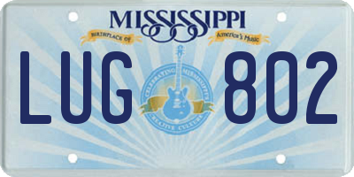 MS license plate LUG802