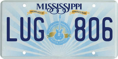MS license plate LUG806