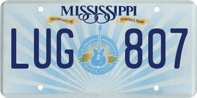 MS license plate LUG807