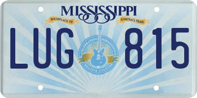 MS license plate LUG815