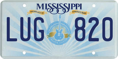 MS license plate LUG820