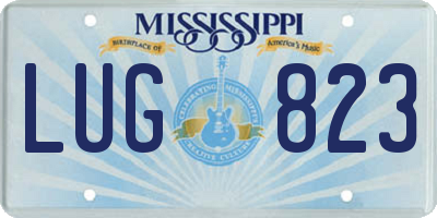 MS license plate LUG823
