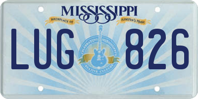 MS license plate LUG826