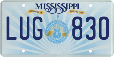 MS license plate LUG830