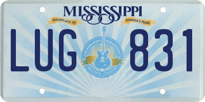 MS license plate LUG831
