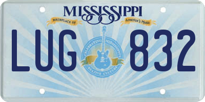 MS license plate LUG832