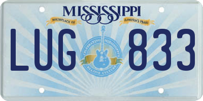 MS license plate LUG833