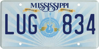 MS license plate LUG834