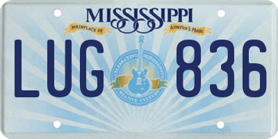 MS license plate LUG836
