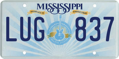 MS license plate LUG837
